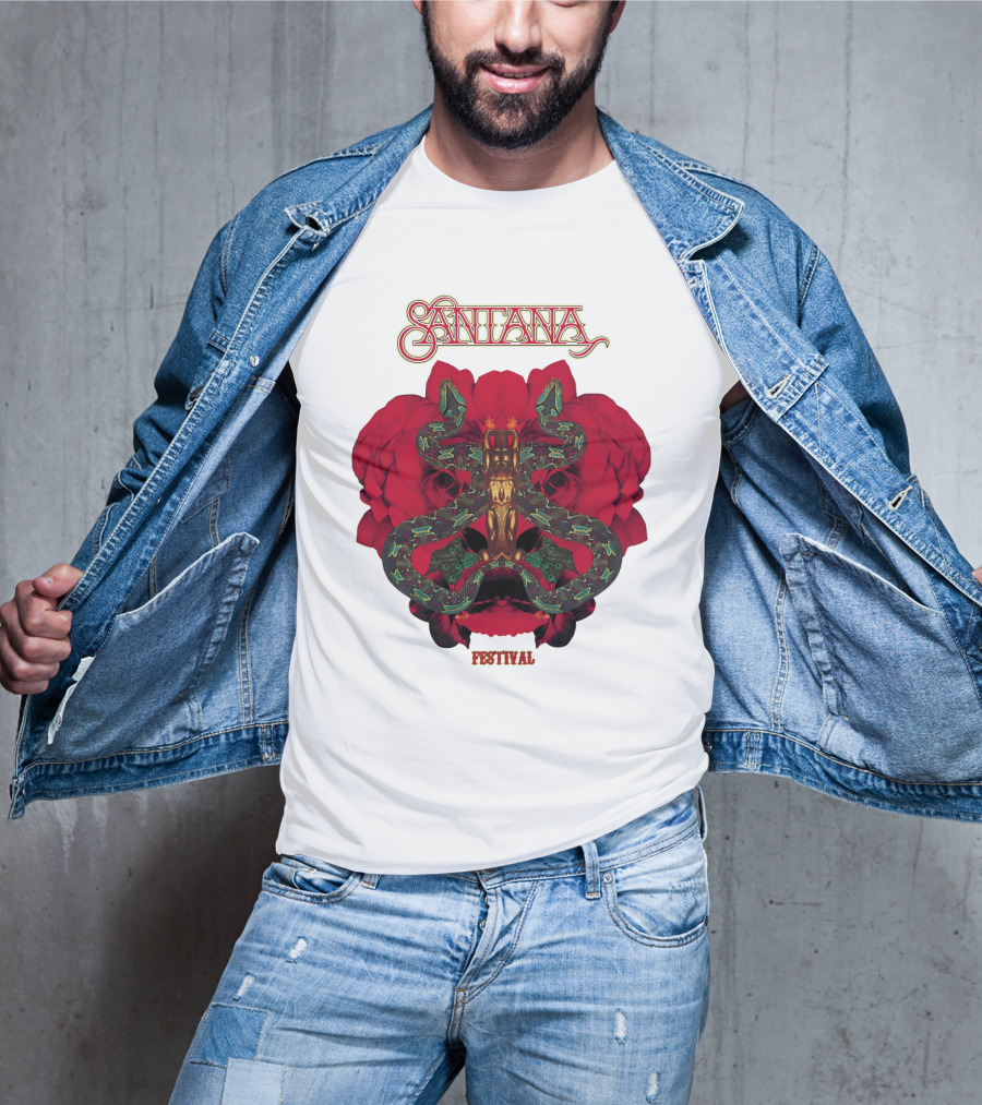 Santana Festival Snake And Rose T-Shirt