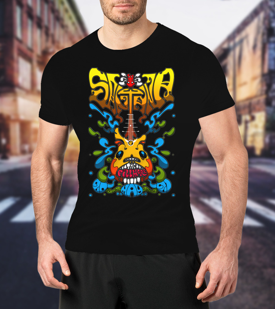 Santana The Fillmore 1968 Psychedelic Guitar Art T-Shirt