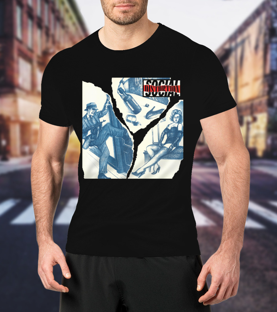 Social Distortion Gangster And Femme Fatale Vintage Scene T-Shirt