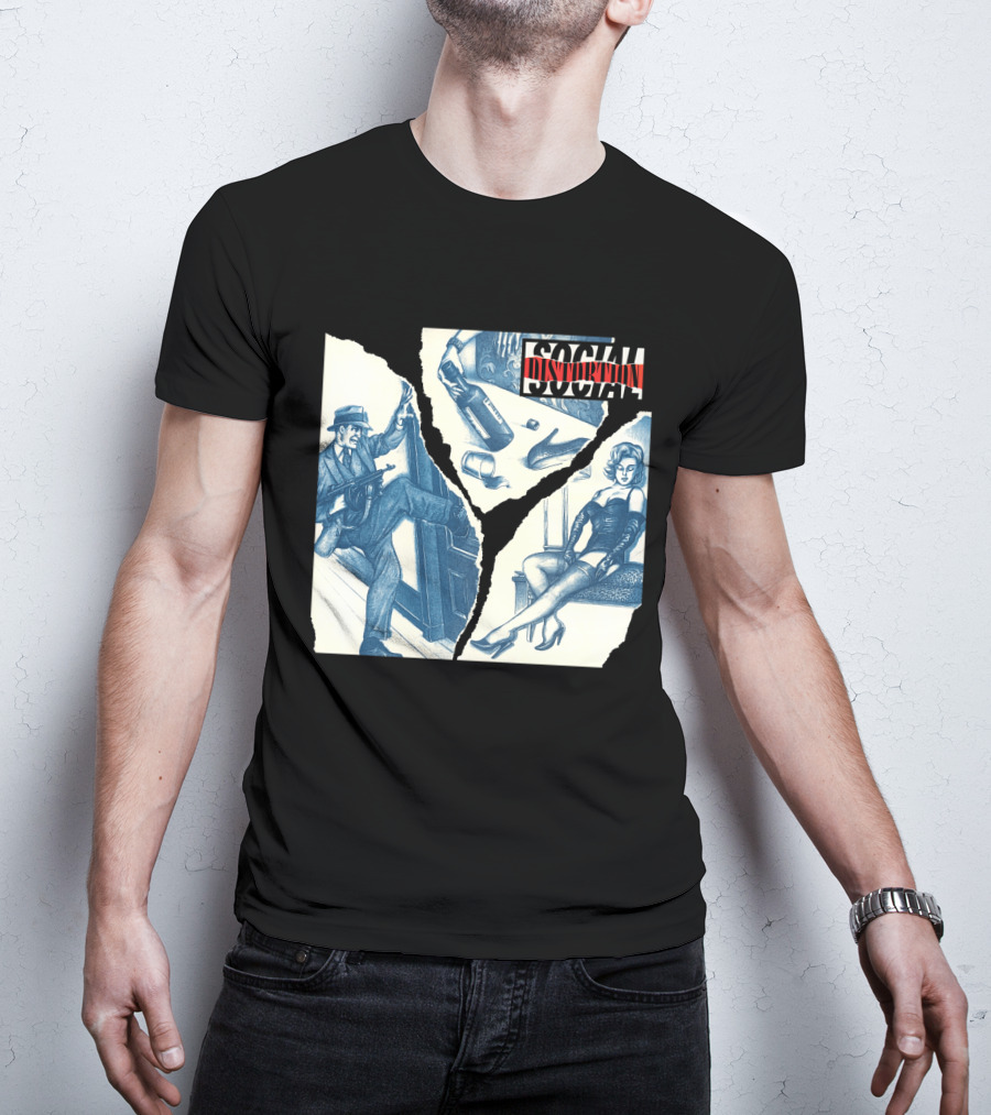 Social Distortion Gangster And Femme Fatale Vintage Scene T-Shirt