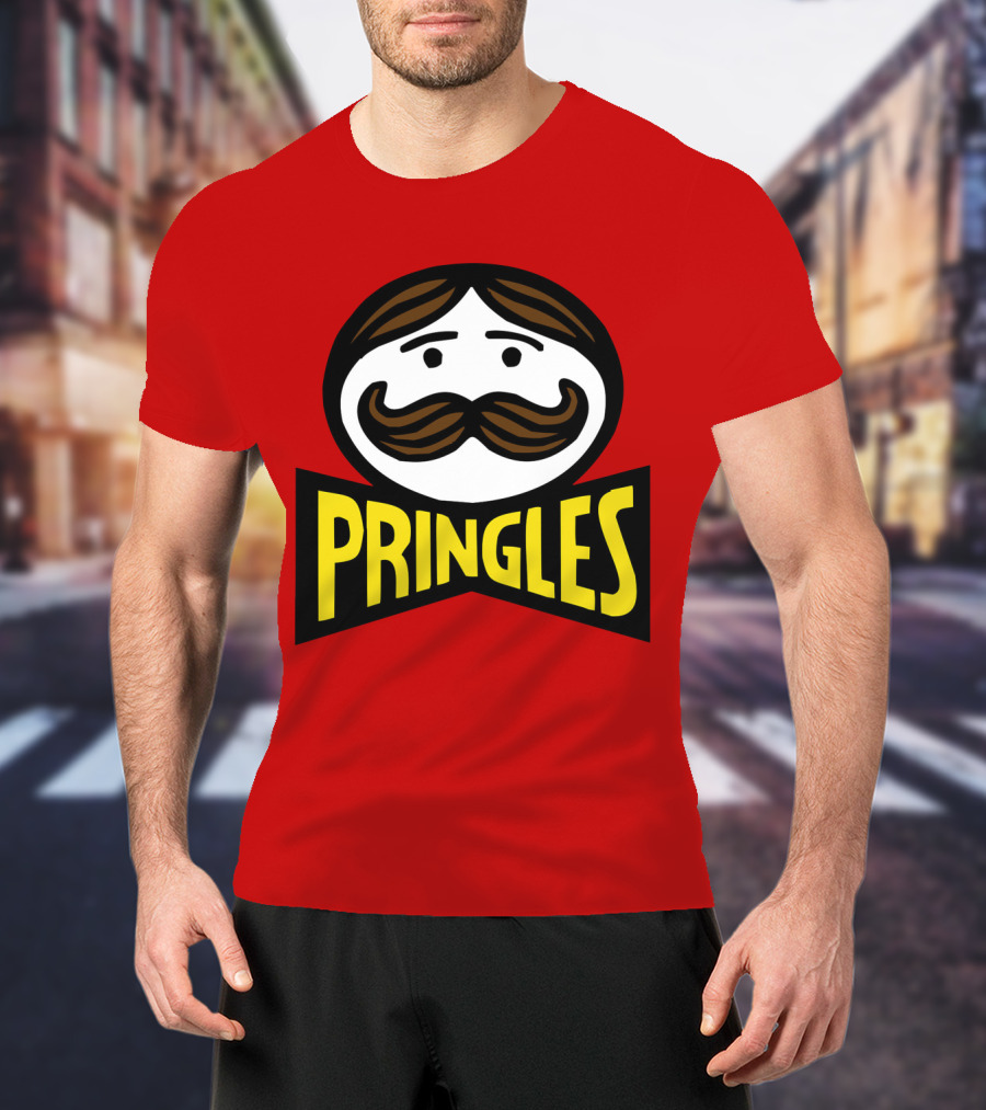 Prm 36 Pringles Logo Mustache And Bowtie T-Shirt