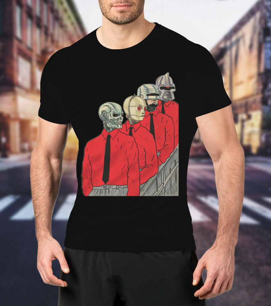 Robots In Red Shirts Black Ties T-Shirt