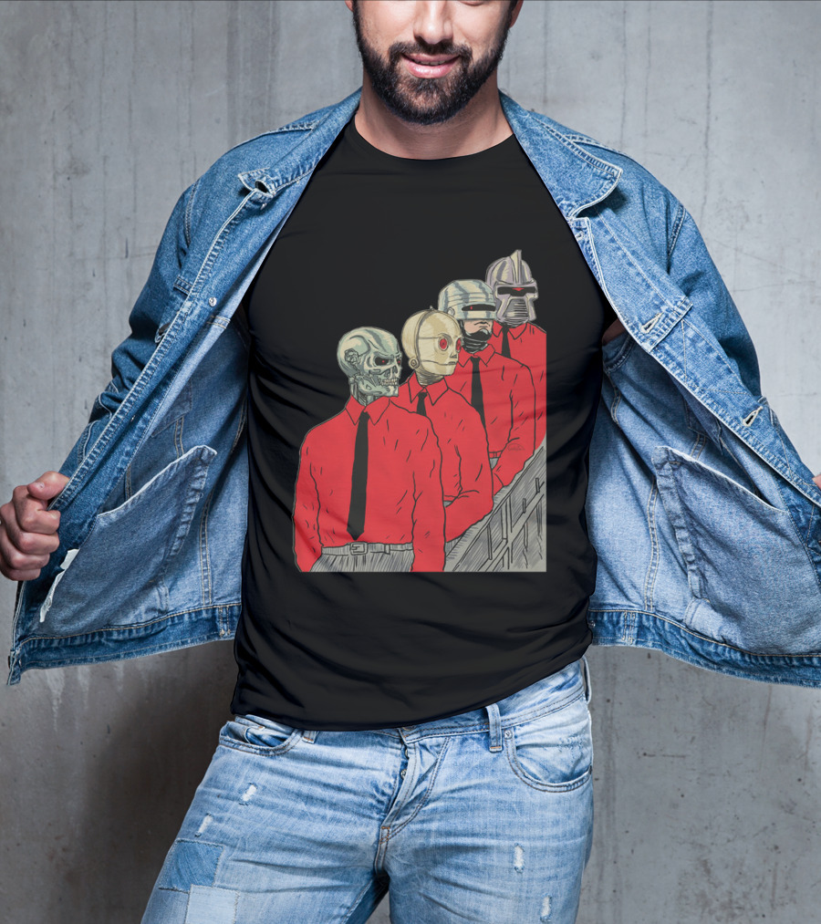 Robots In Red Shirts Black Ties T-Shirt