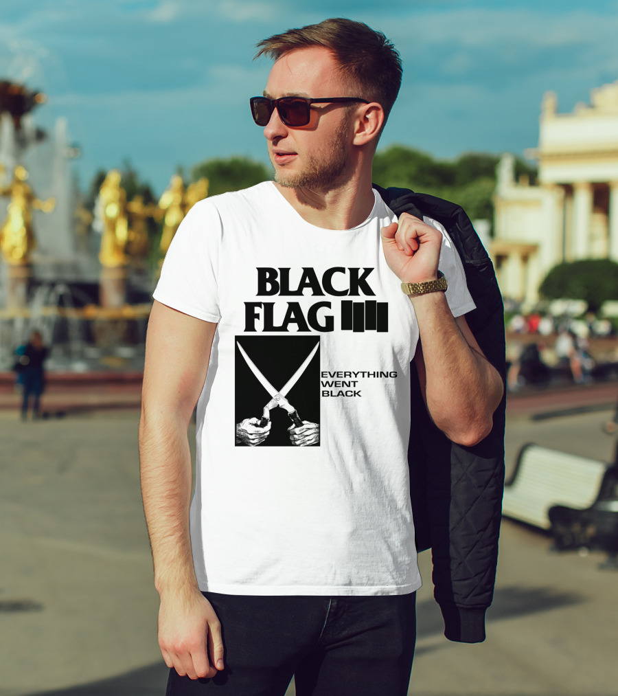 Black Flag Everything Went Black Scissors Artwork T-Shirt