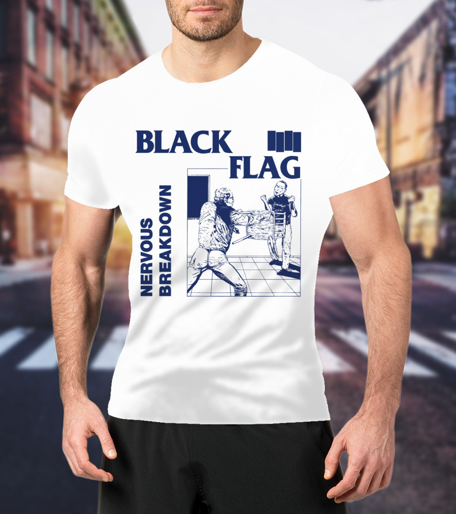 Black Flag Nervous Breakdown Confrontation Scene T-Shirt