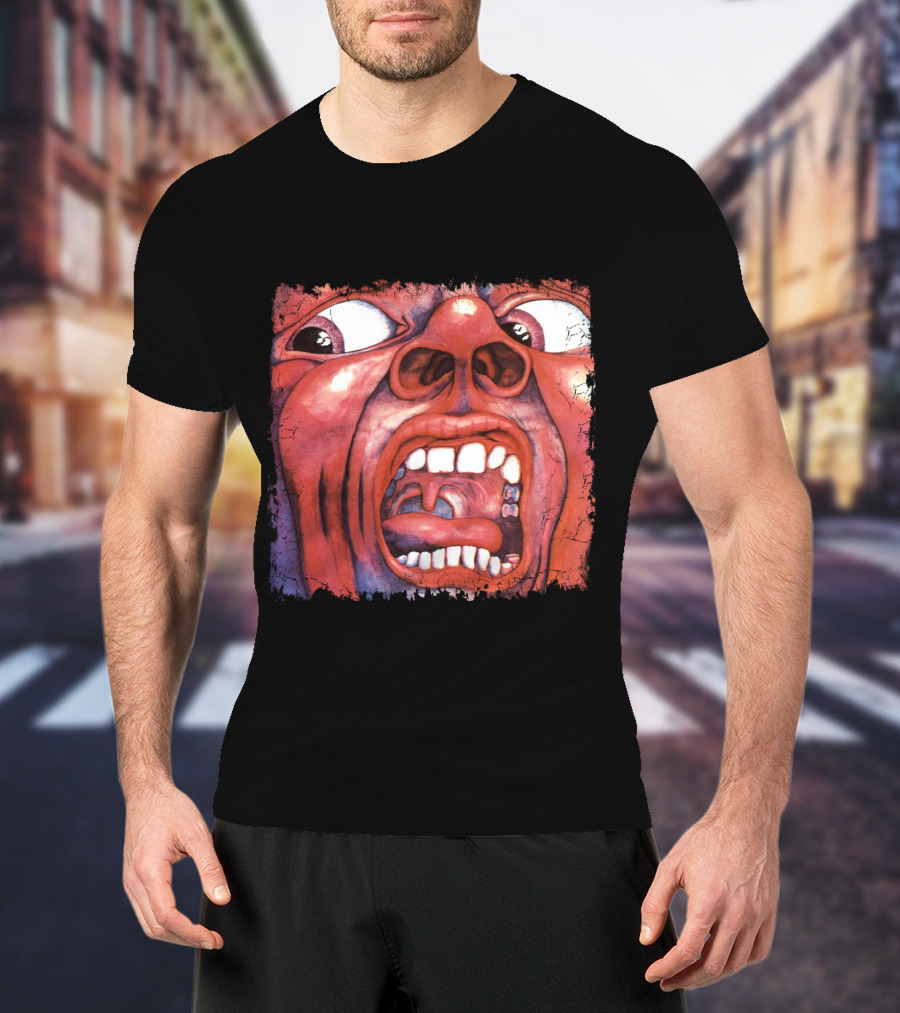 KC 03 In The Court Of The Crimson King Album Art Distorted Red Face T-Shirt
