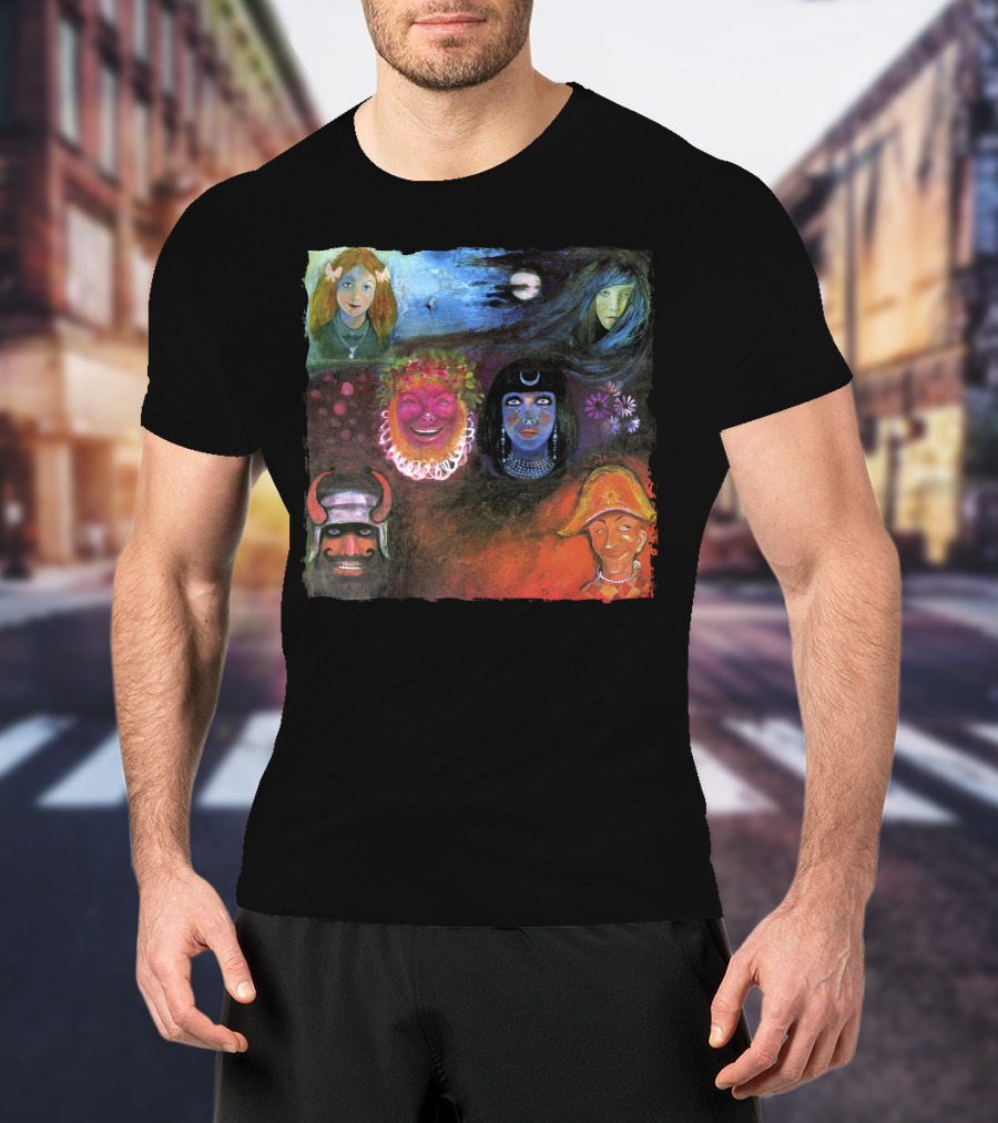 King Crimson In The Wake Of Poseidon Album Cover Art Faces T-Shirt