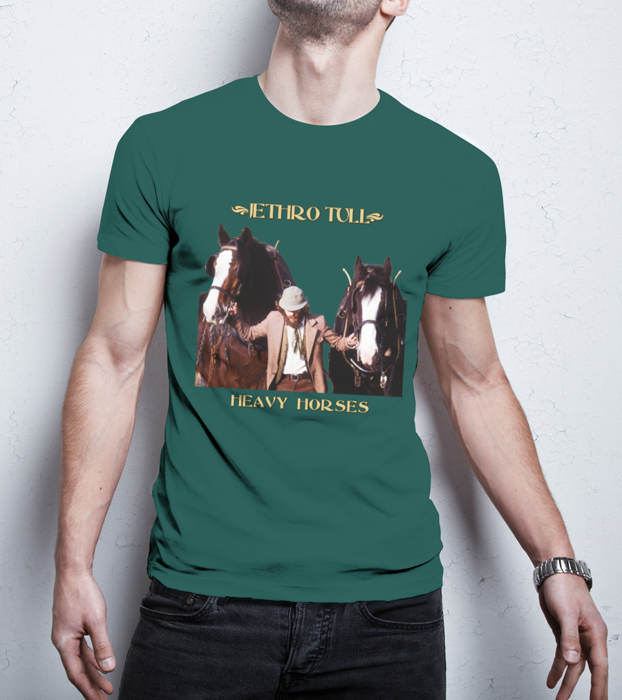 Jethro Tull Heavy Horses Album Cover With Horses And Figure T-Shirt