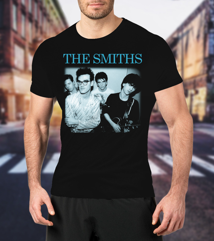 The Smiths Band Photo Black And Blue T-Shirt