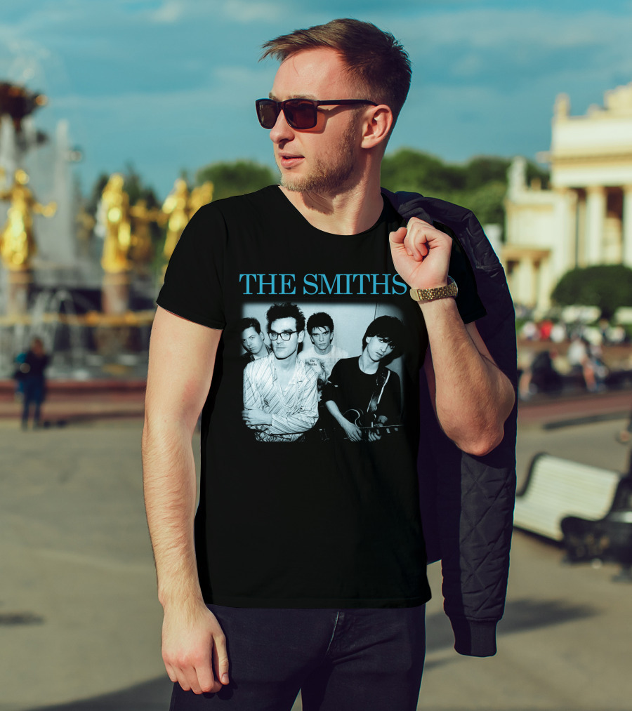 The Smiths Band Photo Black And Blue T-Shirt