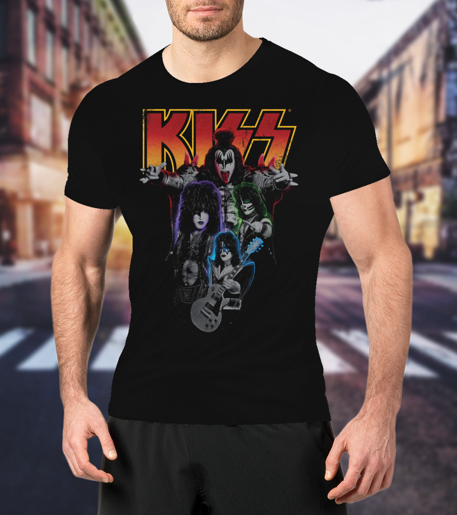 Kiss Band Members Concert Graphic Art T-Shirt