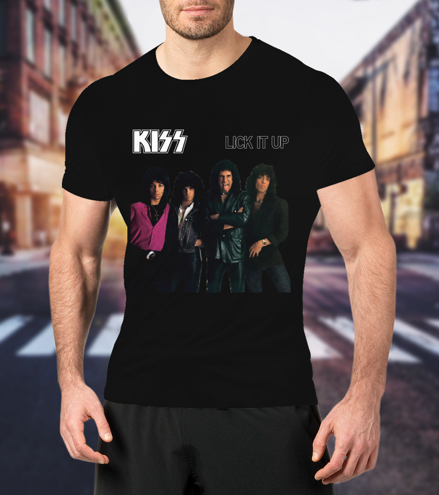 Kiss Lick It Up Album Cover Vintage 80S Rock Band T-Shirt