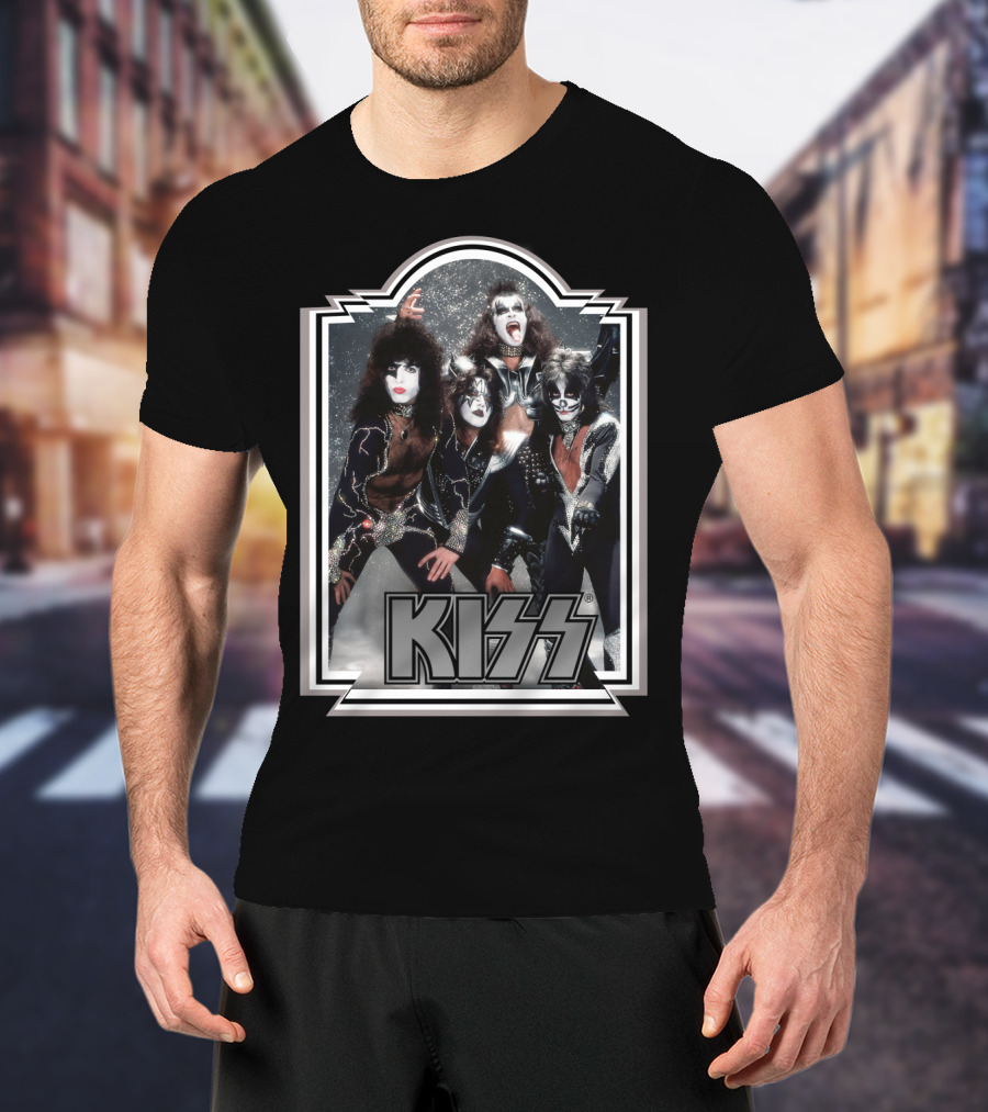 Kiss Band Iconic Makeup And Costumes 1970S Retro Style T-Shirt