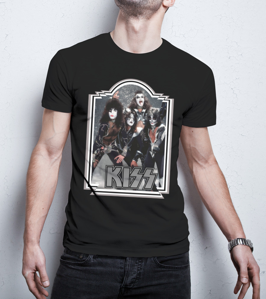Kiss Band Iconic Makeup And Costumes 1970S Retro Style T-Shirt