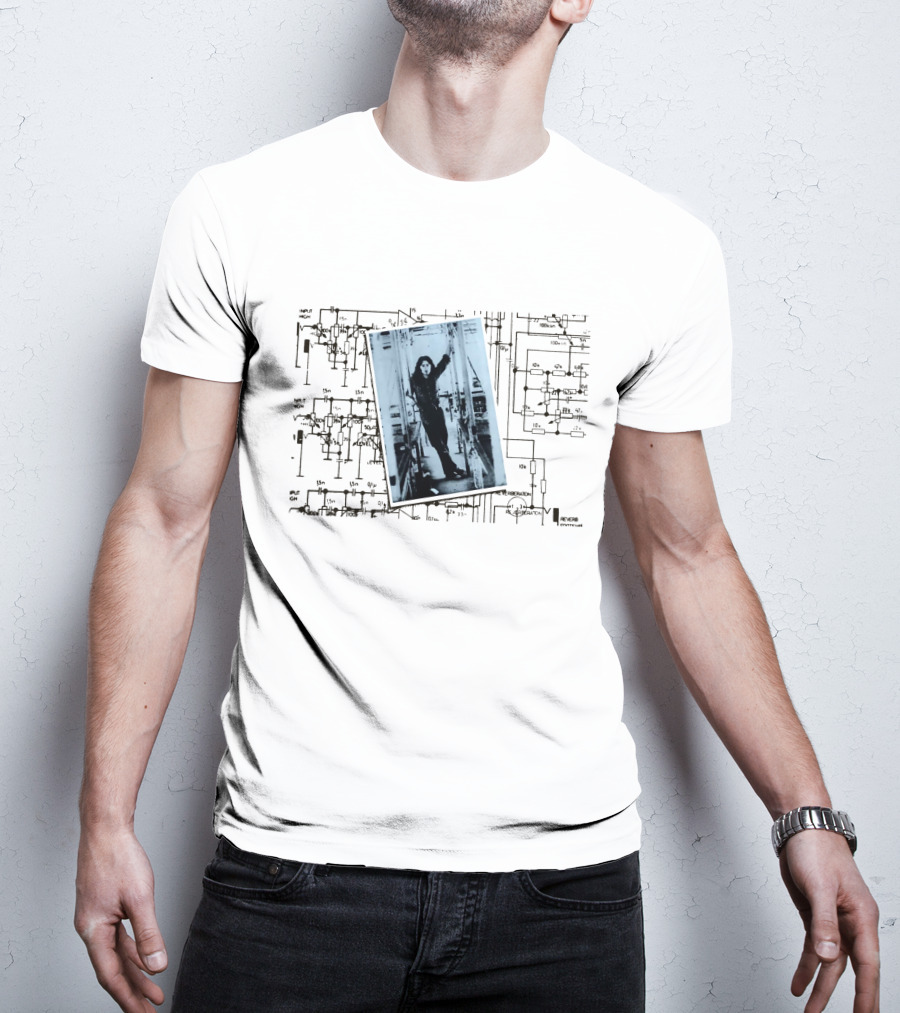 Vintage Circuitry And Black And White Photo Collage T-Shirt