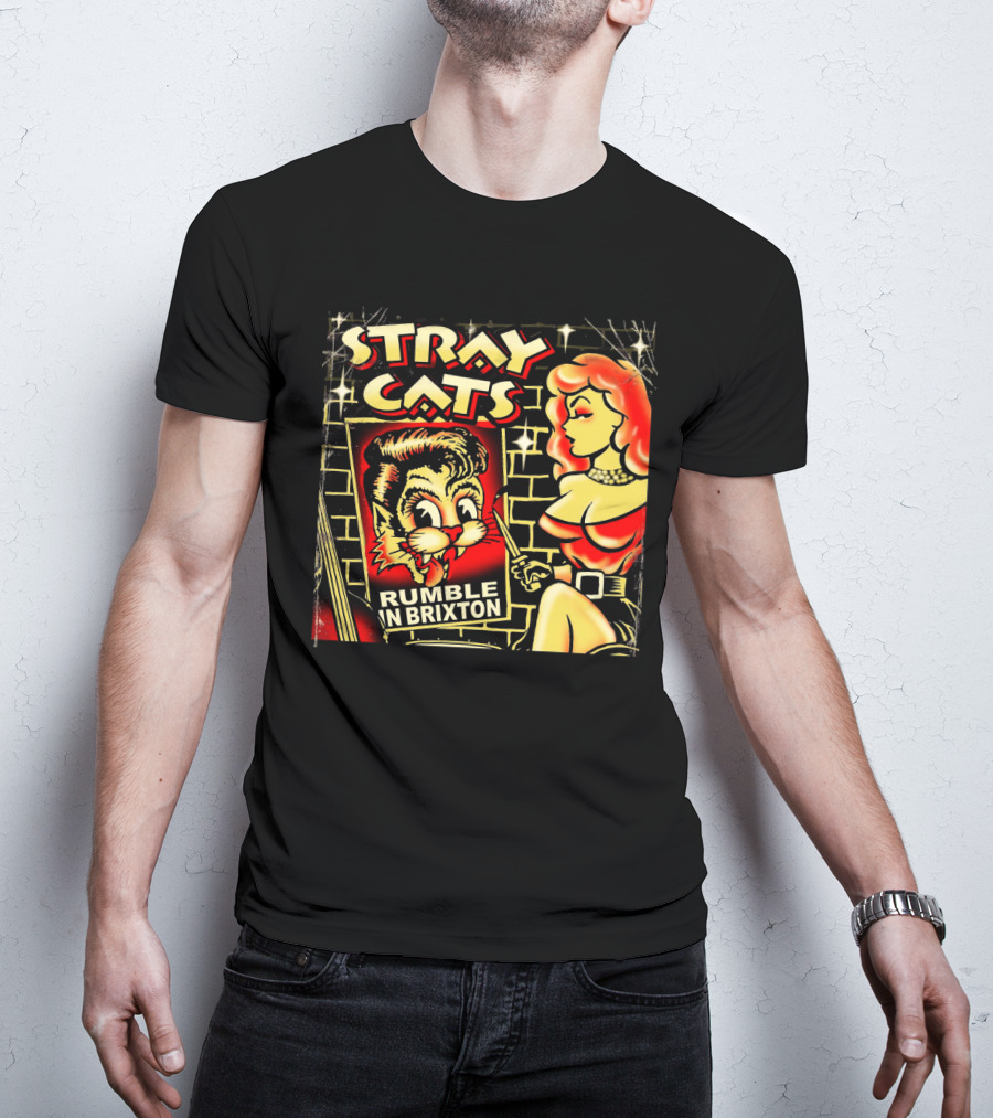 Stray Cats Rumble In Brixton Retro Style T-Shirt