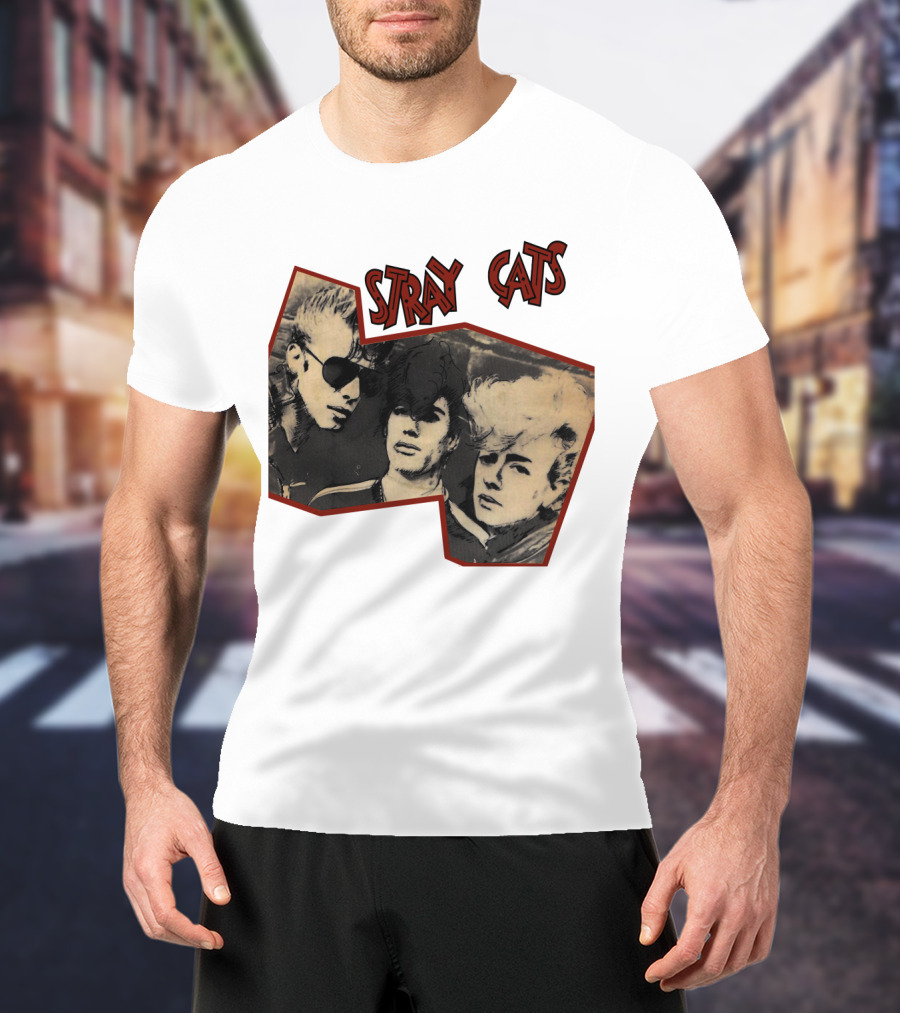 Stray Cats Rockabilly Band Vintage Photo Style T-Shirt