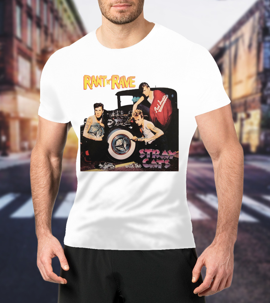 Rant N' Rave With The Stray Cats Rockabilly Band Vintage Style T-Shirt