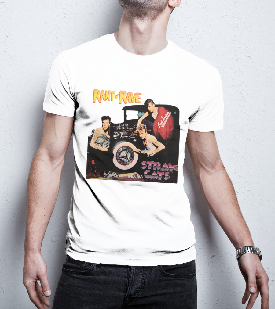 Rant N' Rave With The Stray Cats Rockabilly Band Vintage Style T-Shirt
