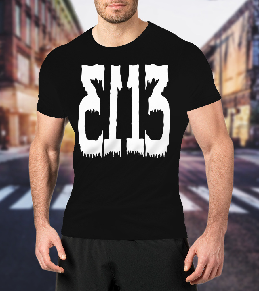 Dripping Block Numbers T-Shirt