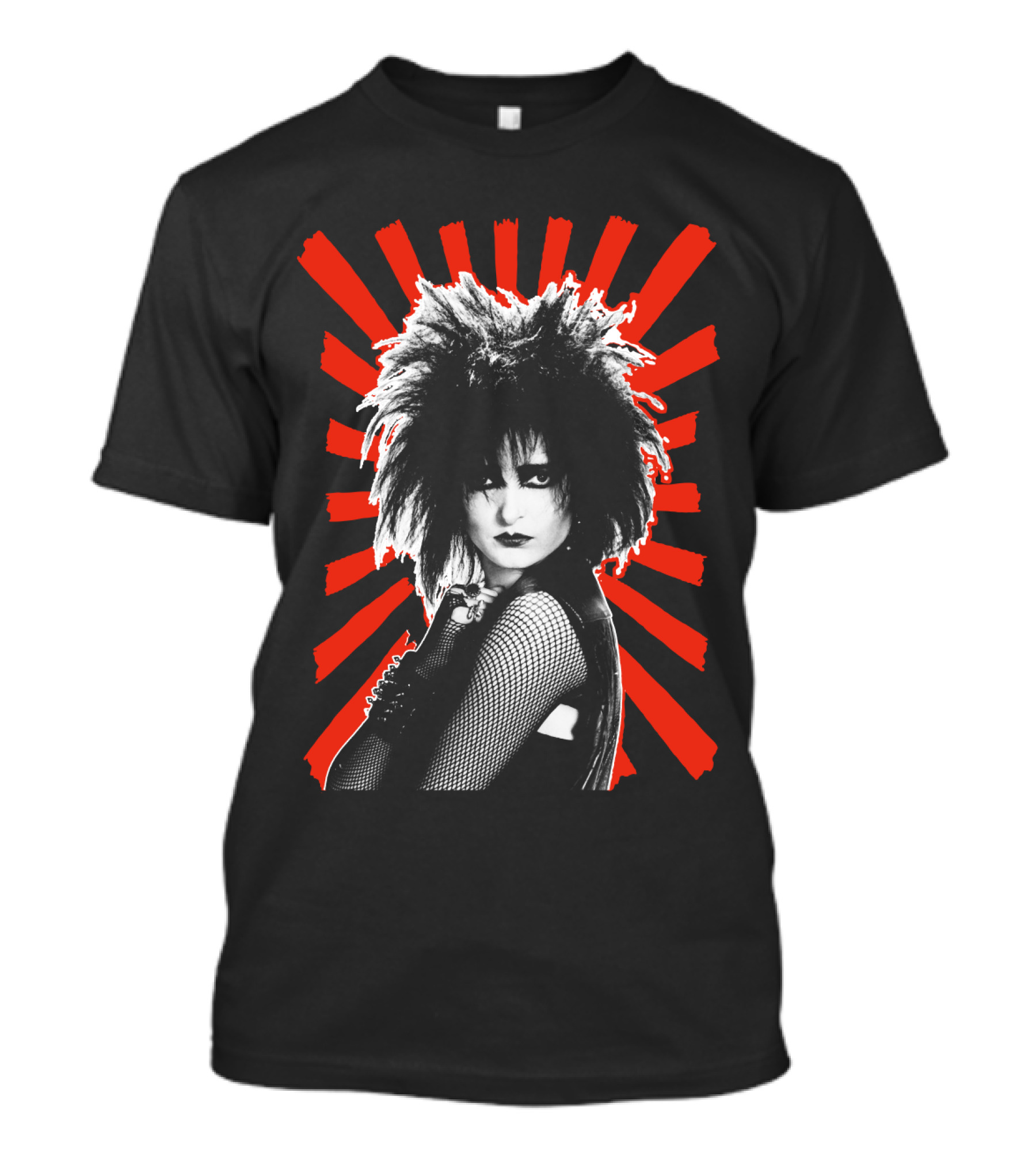 Punk Rock Icon With Red Sunburst T-Shirt