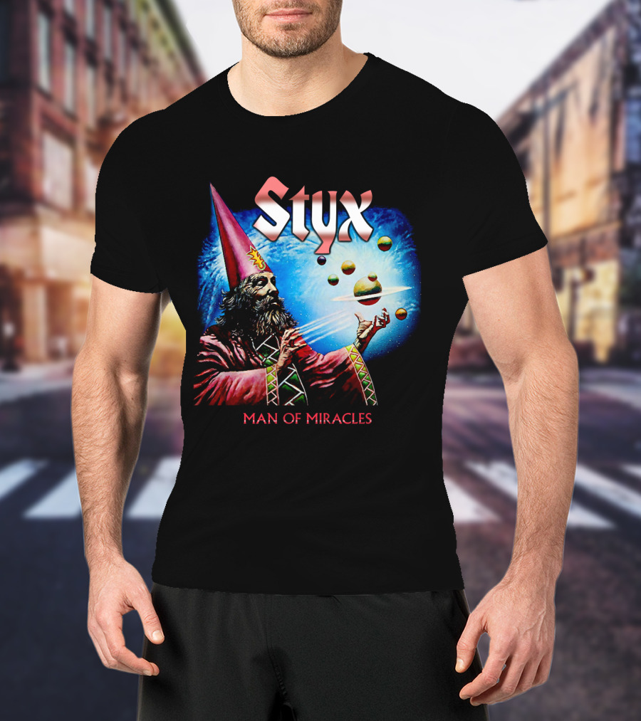 Styx Man Of Miracles Wizard Planets Retro T-Shirt