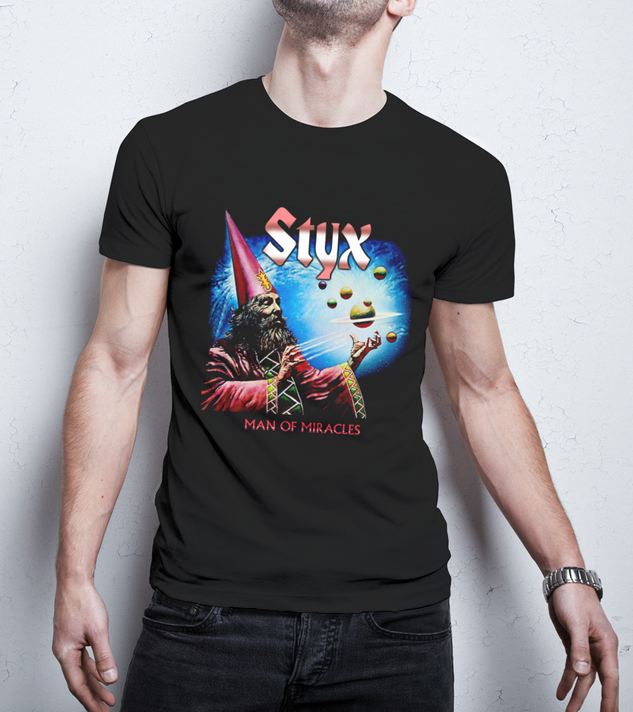 Styx Man Of Miracles Wizard Planets Retro T-Shirt