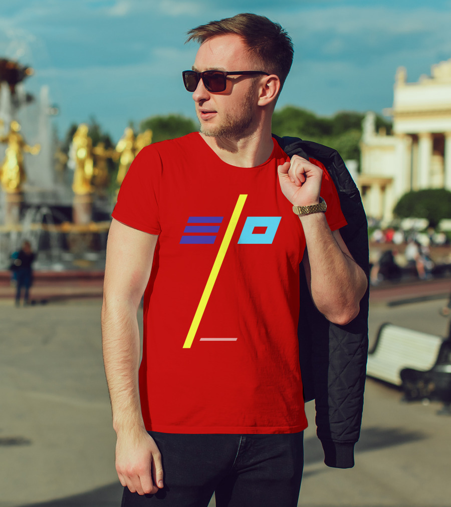 Elo Band Logo With Stylized Colors And Geometric Patterns T-Shirt