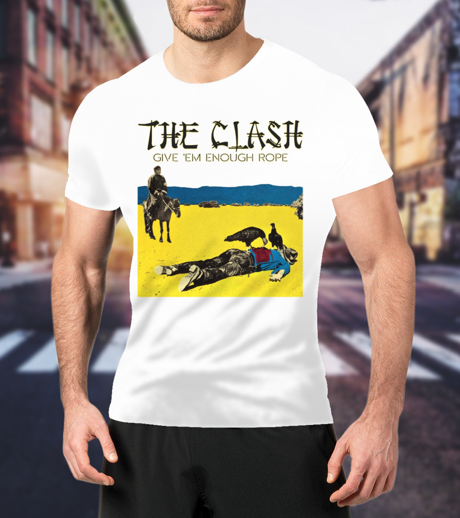 The Clash Give 'Em Enough Rope Album Cover Art With Desert Scene T-Shirt