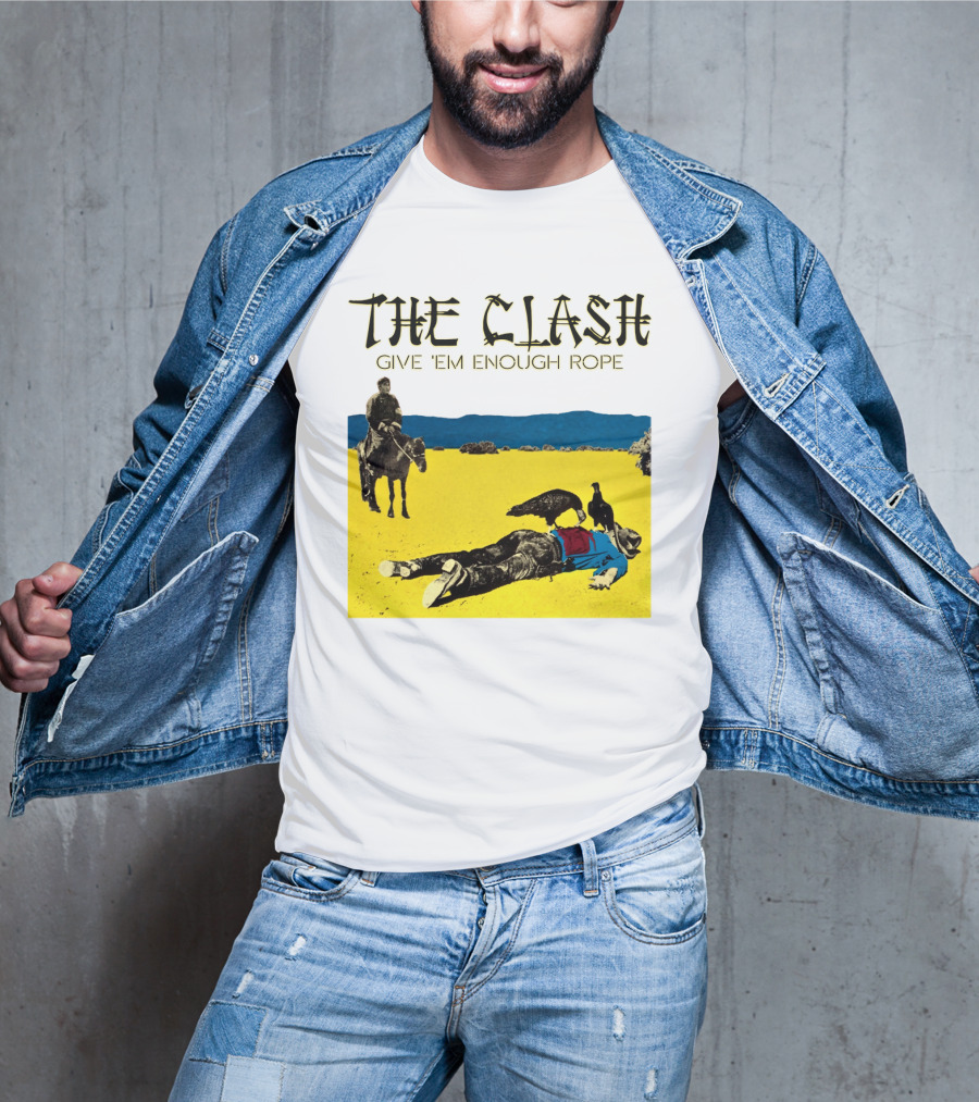 The Clash Give 'Em Enough Rope Album Cover Art With Desert Scene T-Shirt