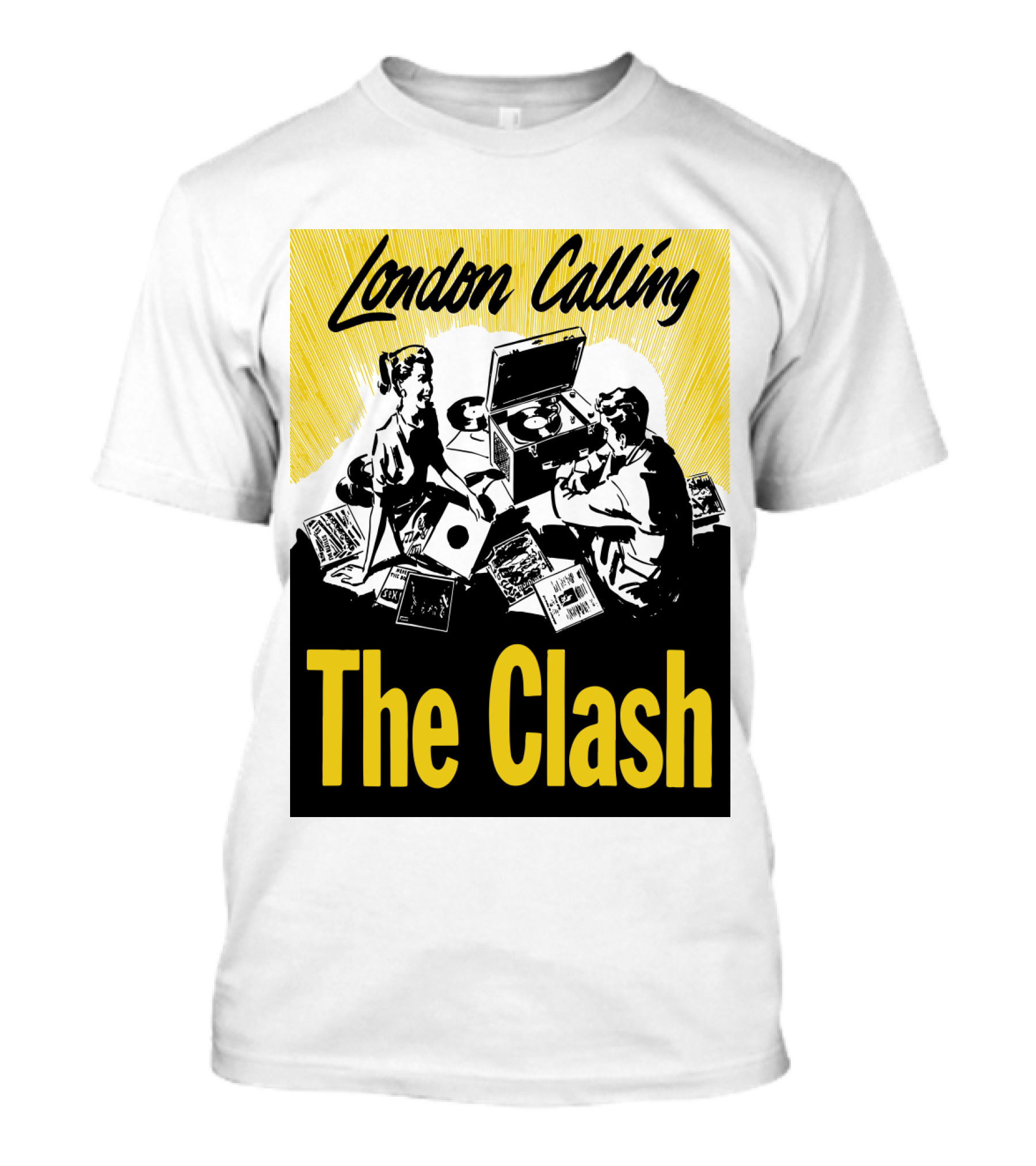 London Calling The Clash Record Player Scene T-Shirt