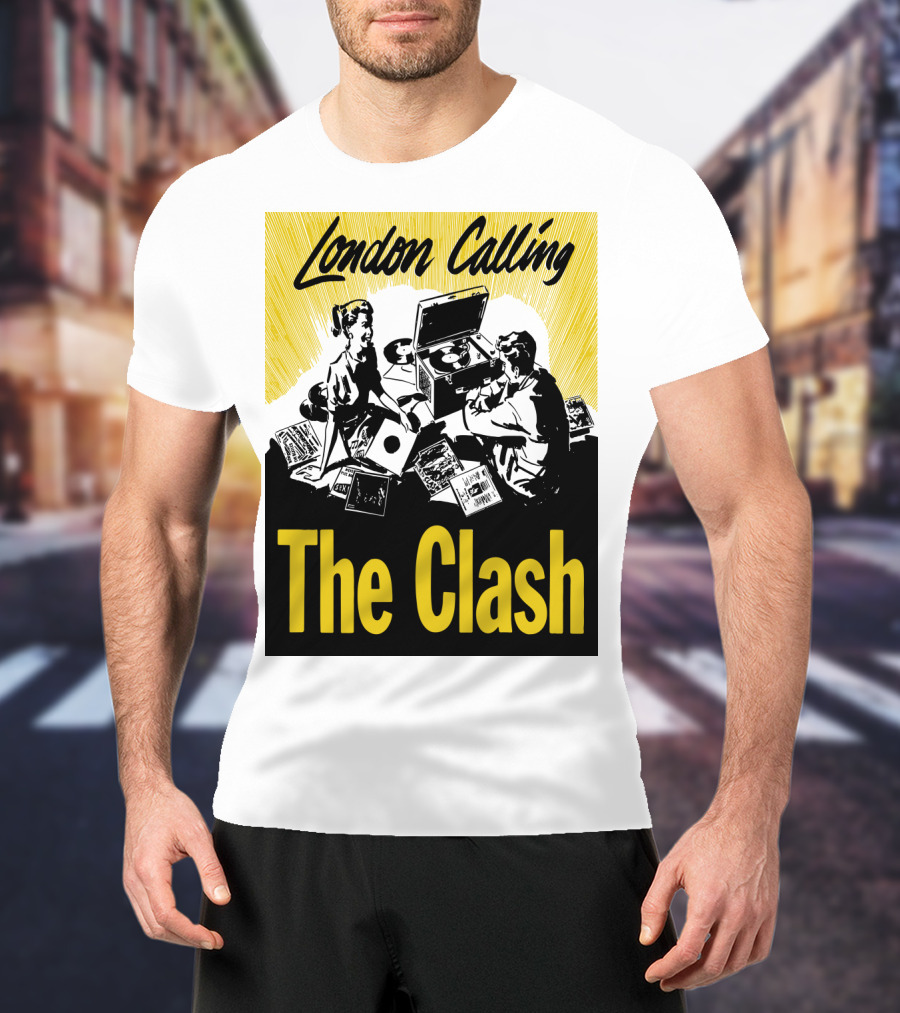 London Calling The Clash Record Player Scene T-Shirt