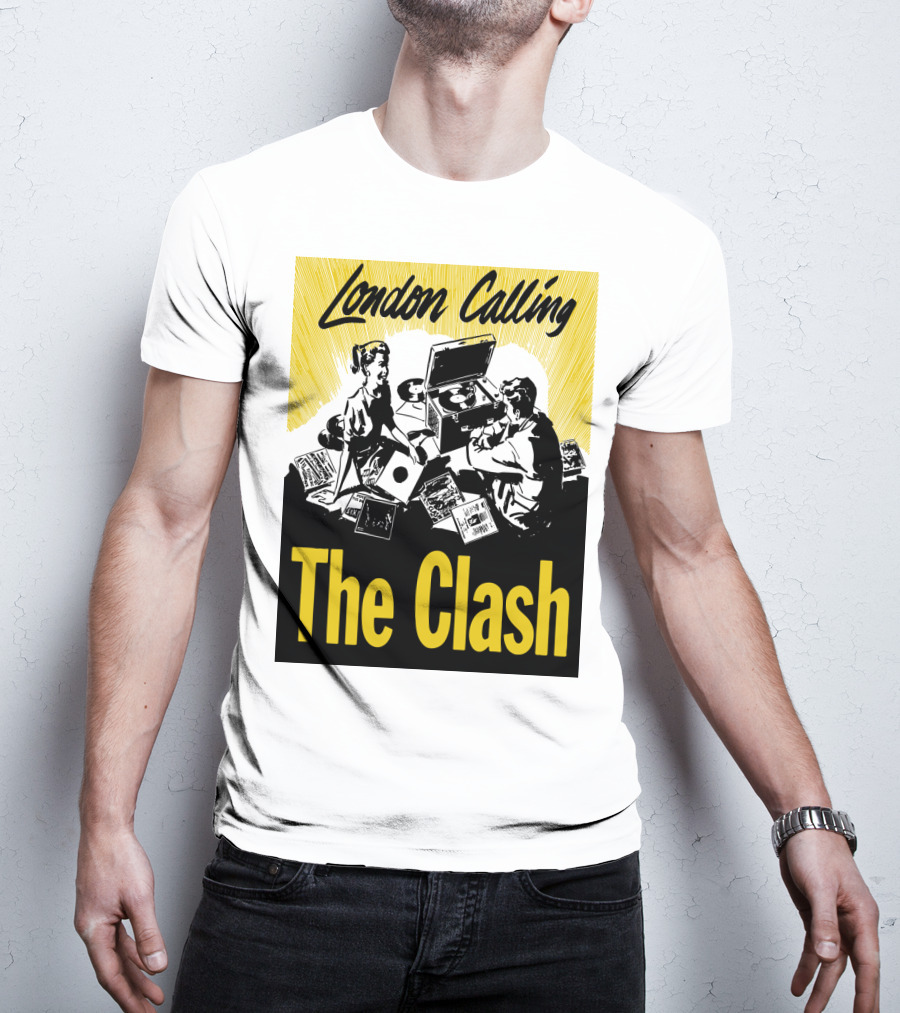 London Calling The Clash Record Player Scene T-Shirt