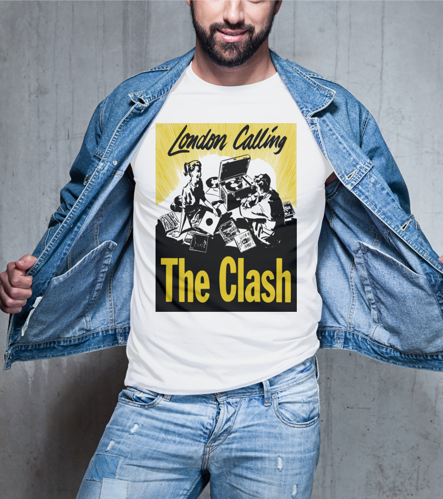 London Calling The Clash Record Player Scene T-Shirt