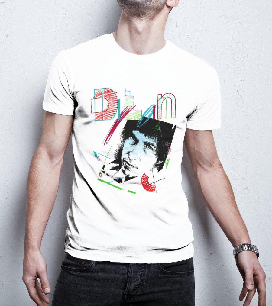 Dylan Graphic Portrait With Colorful Abstract Elements T-Shirt