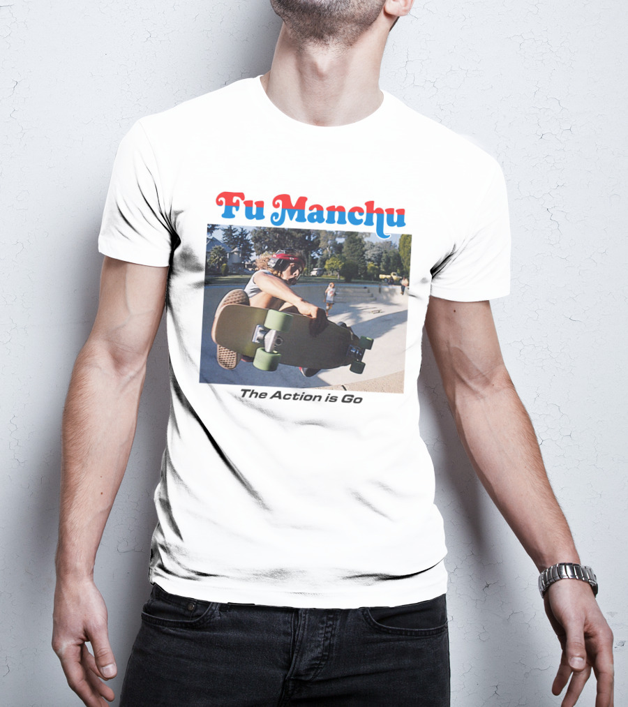 Fu Manchu The Action Is Go Skateboarding Bowl Scene T-Shirt
