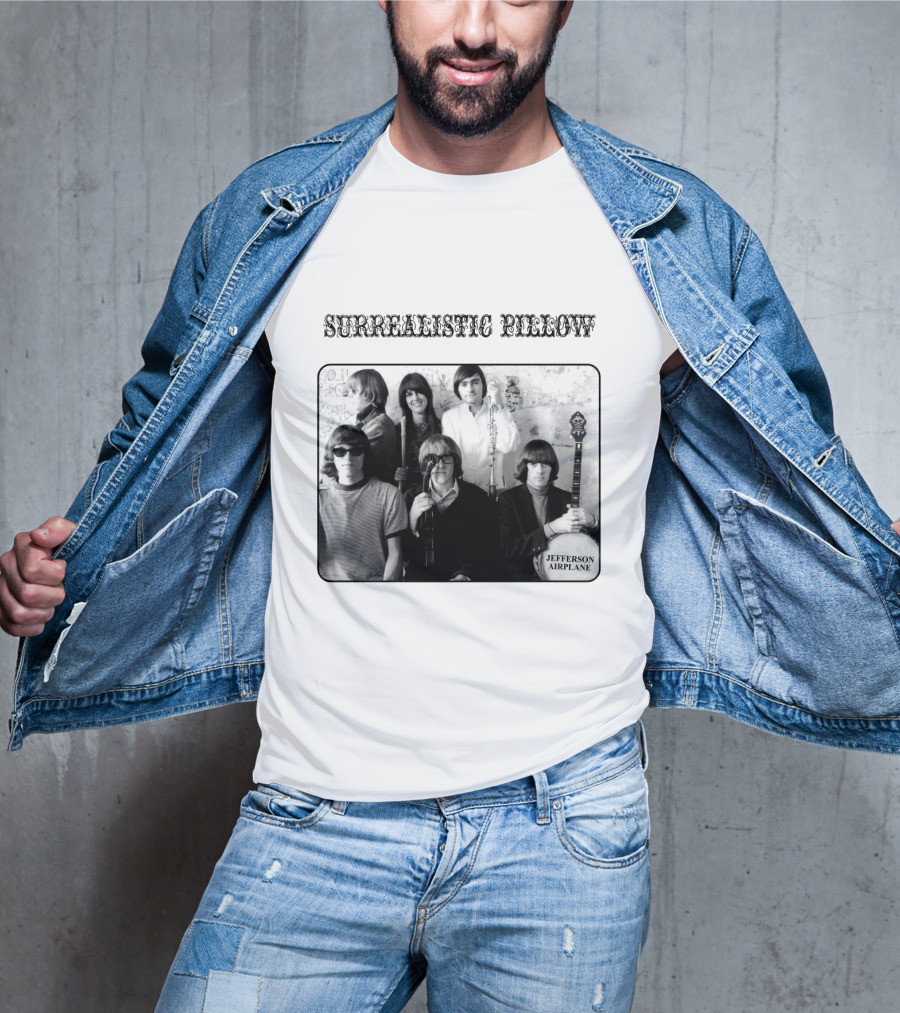 Surrealistic Pillow Jefferson Airplane Album Cover Black And White Photography T-Shirt