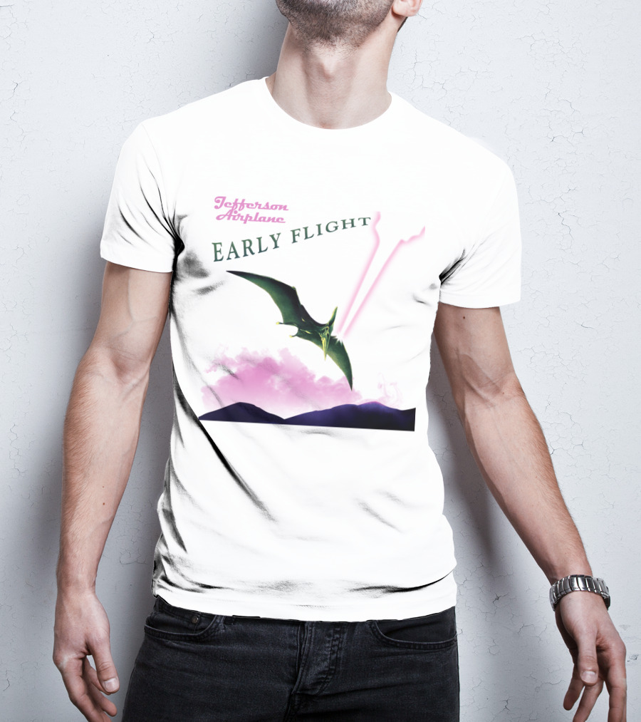 Jefferson Airplane Early Flight Pterosaur Pink Cloud T-Shirt