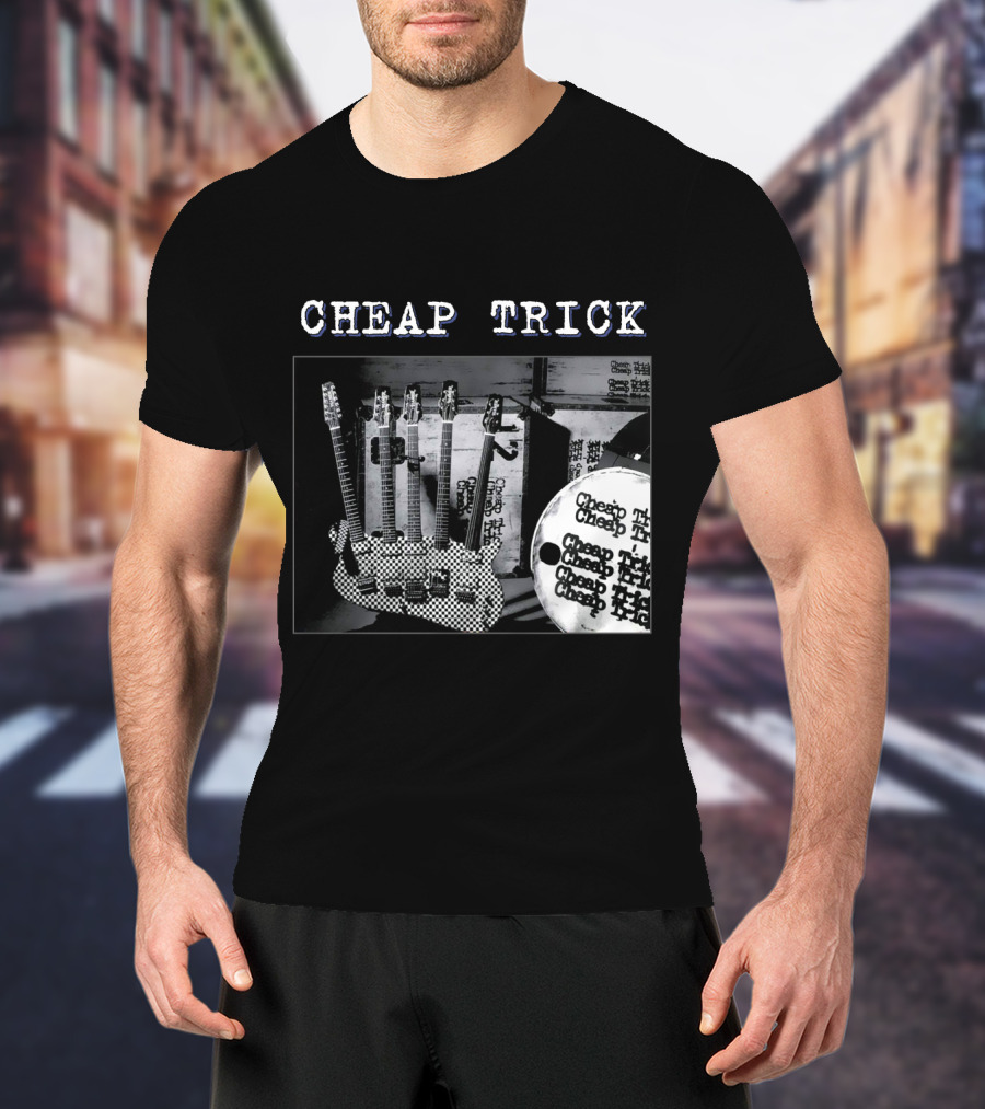 Cheap Trick Guitar And Drum Set T-Shirt