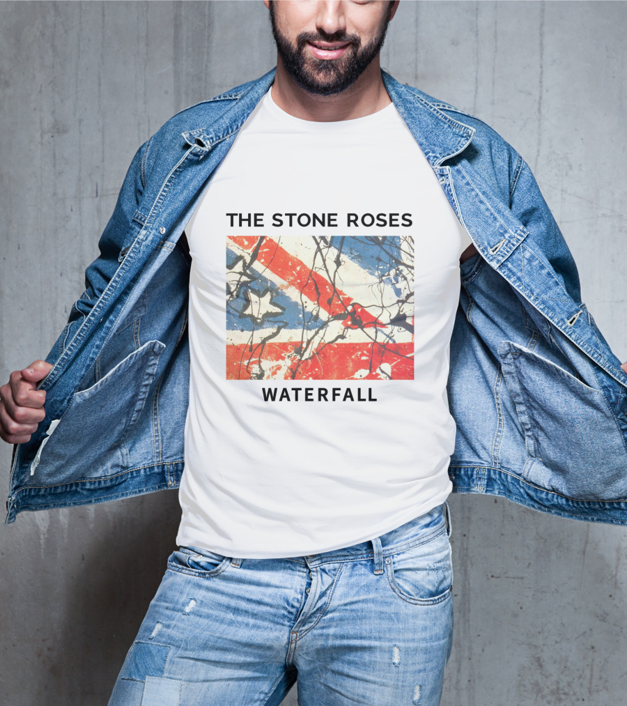 The Stone Roses Waterfall Union Jack Splatter Art T-Shirt