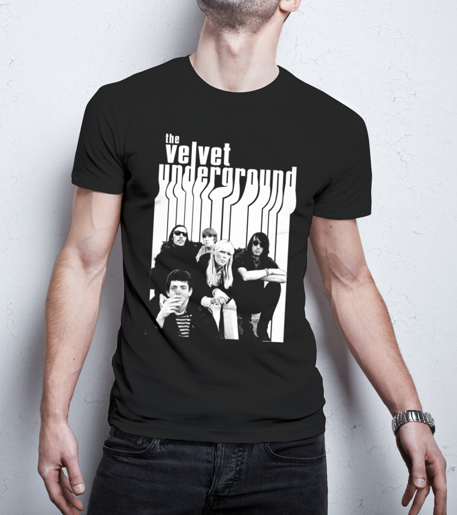 The Velvet Underground Band Members Black And White Photo T-Shirt