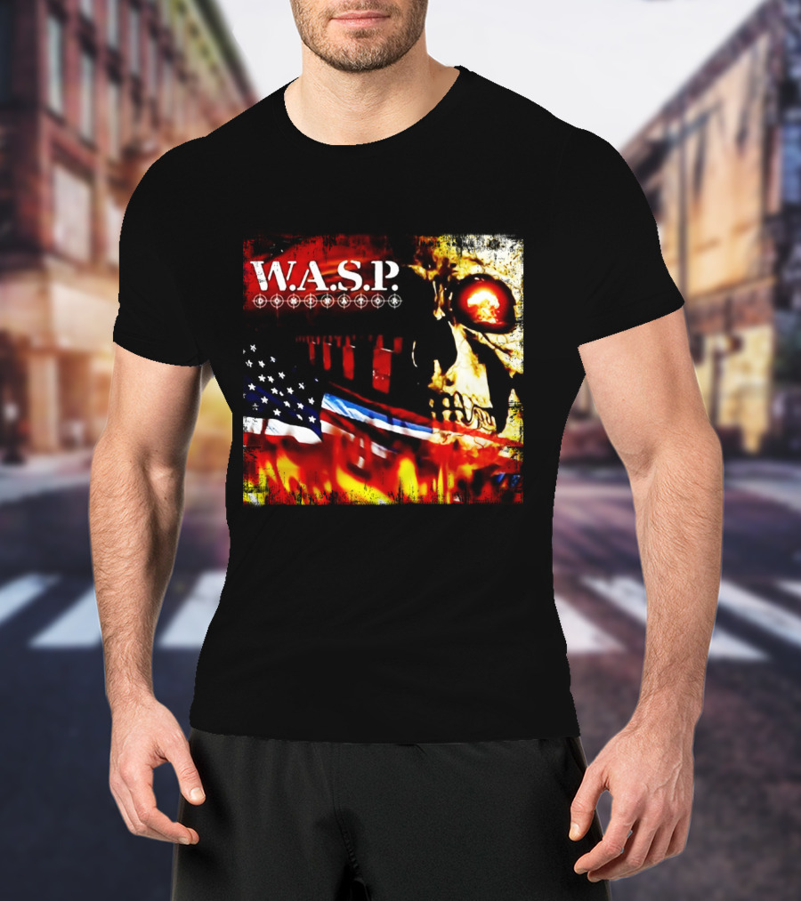 W.a.s.p. American Flag Skull T-Shirt