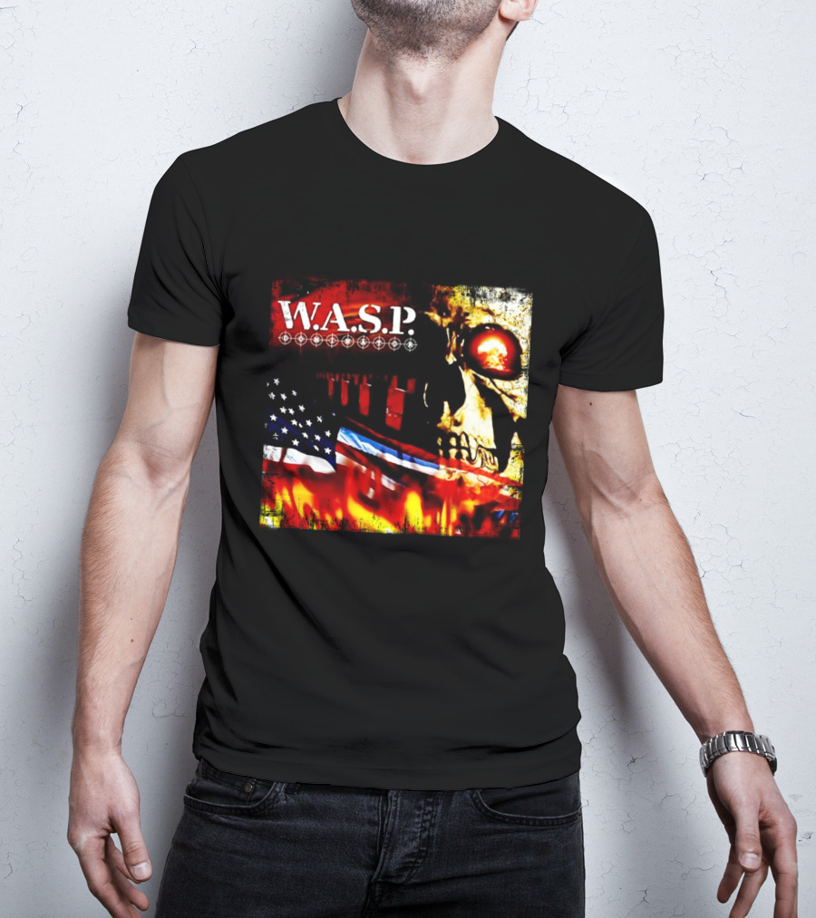 W.a.s.p. American Flag Skull T-Shirt