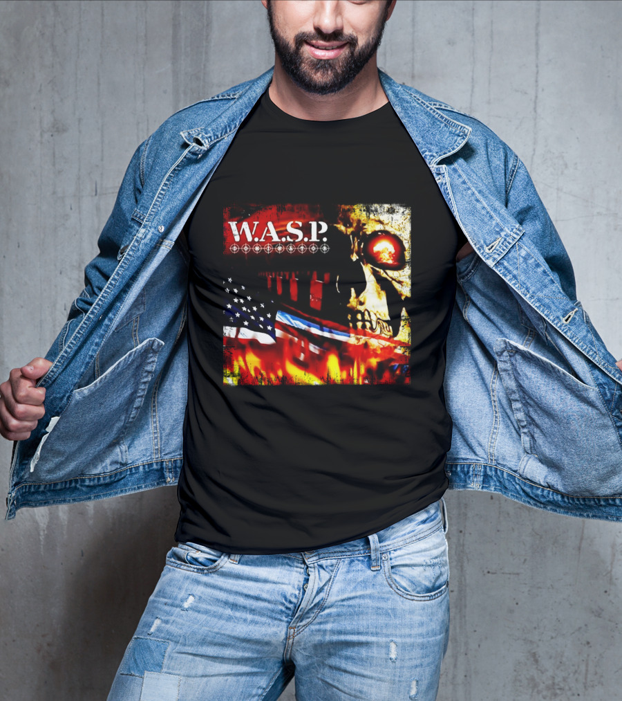 W.a.s.p. American Flag Skull T-Shirt