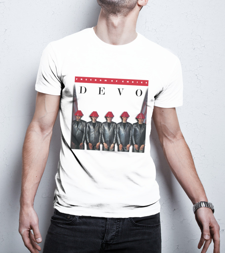 Freedom Of Choice Devo Red Hat Band Members T-Shirt