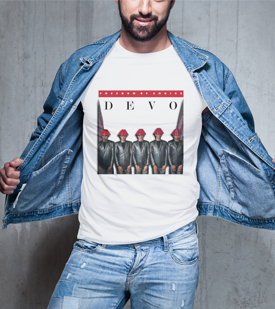 Freedom Of Choice Devo Red Hat Band Members T-Shirt
