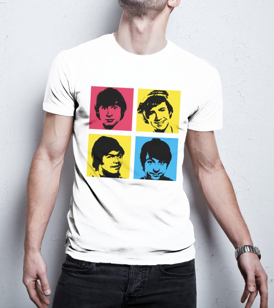 Pop Art Faces In Red Yellow Blue T-Shirt