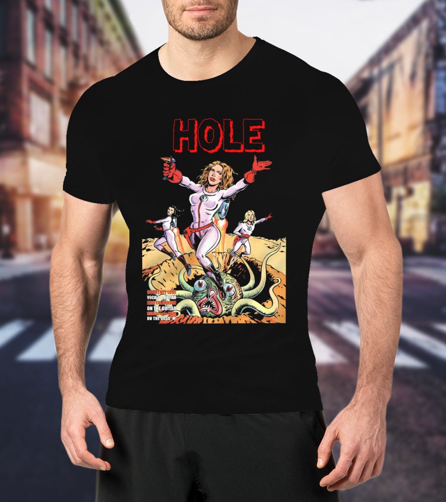 HOLE Courtney Love Vocal Sensation On The Guitar On The Bass T-Shirt