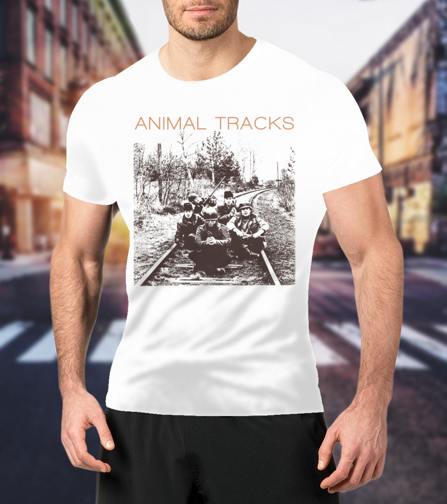 Animal Tracks Vintage Railroad Photo T-Shirt