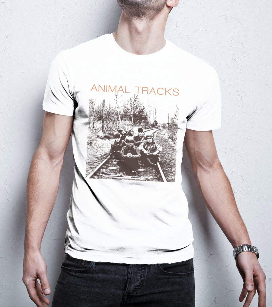 Animal Tracks Vintage Railroad Photo T-Shirt